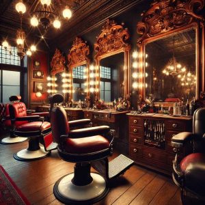 سبک کلاسیک در طراحی دکوراسیون آرایشگاه مردانه